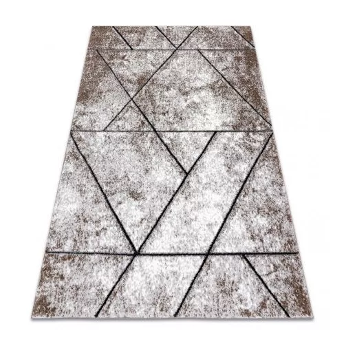 Covor modern COZY 8872 Wall, Figuri geometrice, Triunghi,înălțime fir 2 maro 80x150 cm