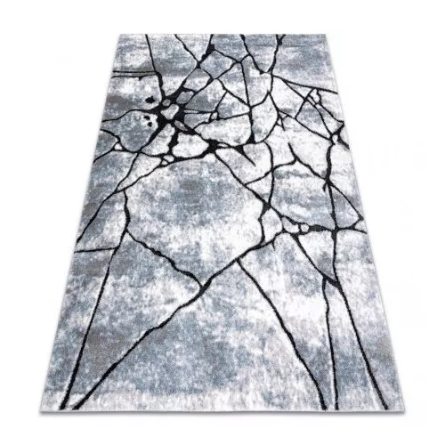 Covor modern COZY 8873 Cracks, repedt betonînălțime fir 2 gri deschis / albastru 80x150 cm