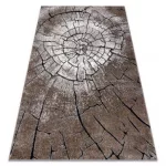 COZY covor modern 8875 Wood - Structural două straturi lână maro 80x150 cm
