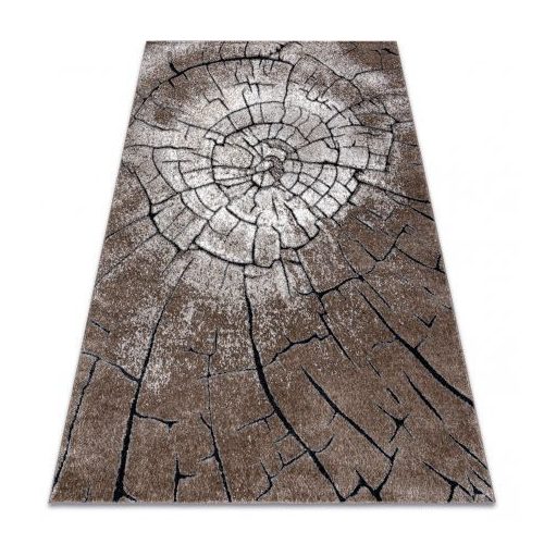 COZY covor modern 8875 Wood - Structural două straturi lână maro 80x150 cm