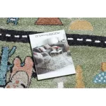  Covor FUN Route pentru copii, stradal, animale verde 240x330 cm