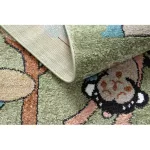  Covor FUN Route pentru copii, stradal, animale verde 240x330 cm
