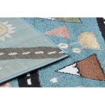 Szőnyeg FUN Route gyerekeknek, utca, állatok kék 240x330 cm