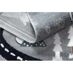covor FUN Route pentru copii cu străzi,animale,  Gri 200x290 cm