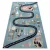 covor FUN Route pentru copii cu străzi,animale, albastru  200x290 cm