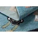 covor FUN Route pentru copii cu străzi,animale, albastru  200x290 cm