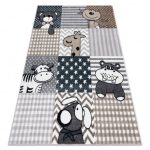 covor FUN Pets pentru copii cu animale Gri 200x290 cm