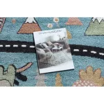 covor FUN Route covor copii cu strázi, animale, albastru 180x270 cm