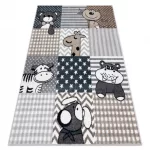 covor FUN Pets pentru copii cu animale Gri 140x190 cm