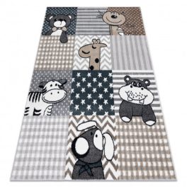 covor FUN Pets pentru copii cu animale Gri 80x150 cm