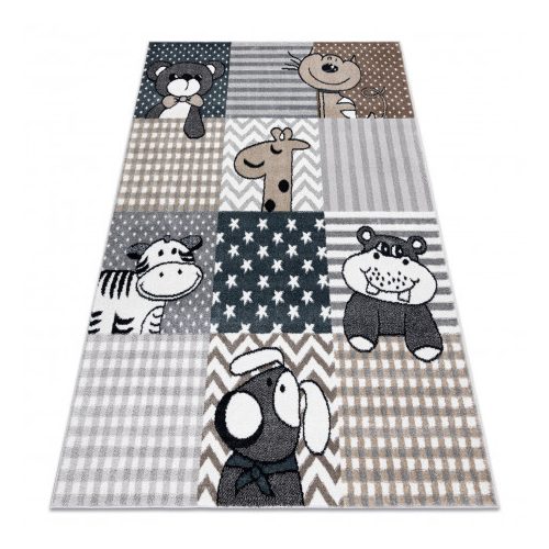 covor FUN Pets pentru copii cu animale Gri 80x150 cm