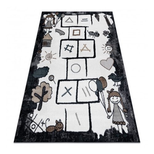 Covor FUN Hop covor copii, negru 80x150 cm