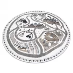 covor FUN Land pentru copii cu străzi, cerc-  crem  100 cm