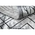 COZY covor modernTico, Geometric - Structural două straturi lână Gri 80x150 cm