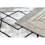 COZY covor modernTico, Geometric - Structural două straturi lână maro80x150 cm