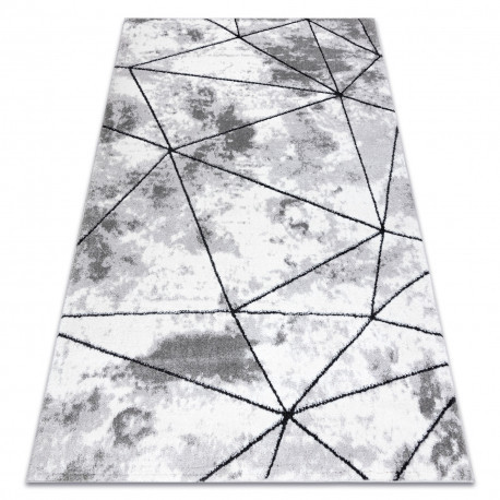 Covor modern COZY Polygons, Figuri geometrice, Triunghi,înălțime fir 2 gri 80x150 cm