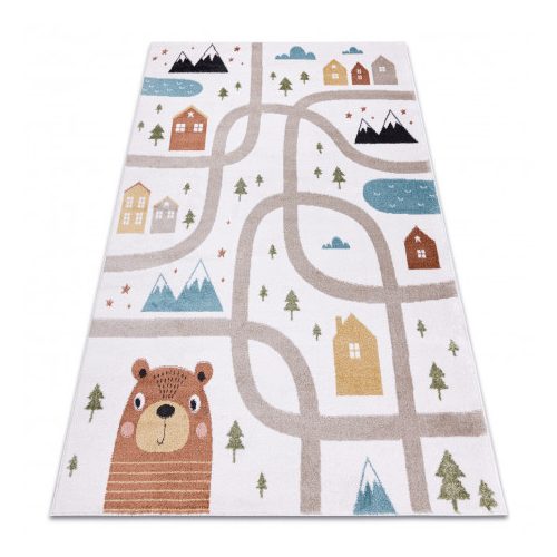 Covor copii FUN Polar crem cu strázi,páduri 200x290 cm