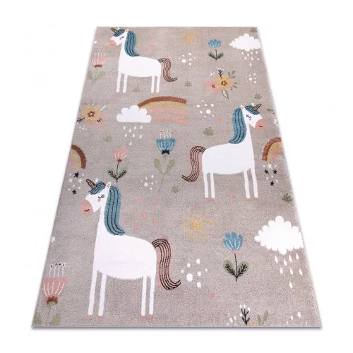 covor FUN Sweety pentru copii, unicorn, curcubeu bej 140x190 cm