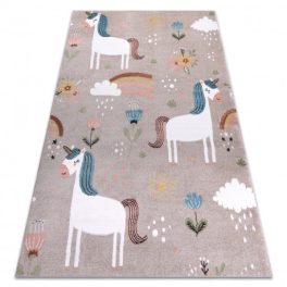   covor FUN Sweety pentru copii, unicorn, curcubeu bej 80x150 cm
