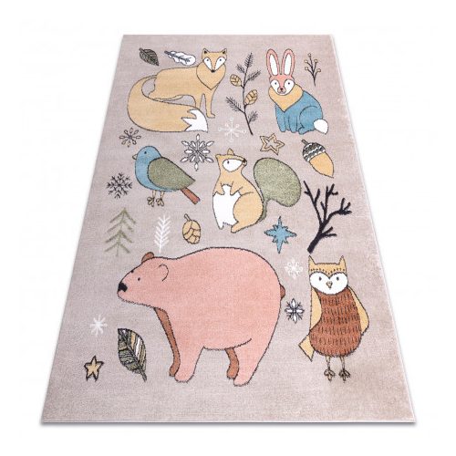 covor FUN Forester covor copii, animale de pádure bej 80x150 cm