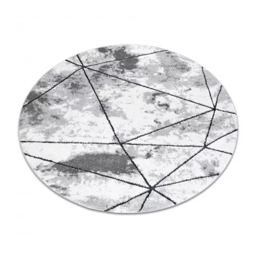 Covor modern COZY Polygons- cerc - gri 200 cm