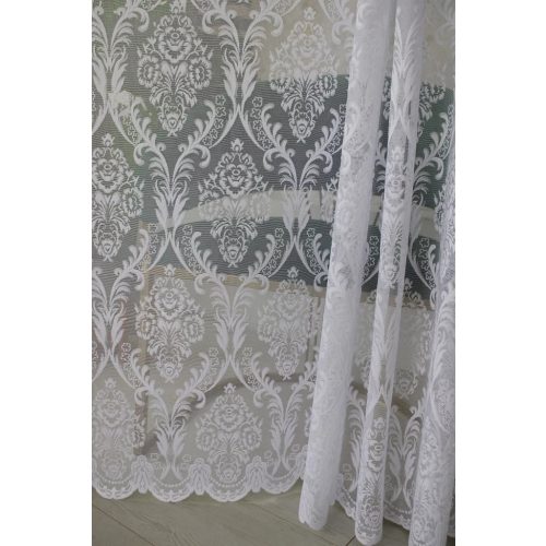  Perdea Emily albă cu model baroc 200x160cm