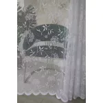 TRD. Perdea gata confecționată Emily albă model floare de zăpadă 200x160cm