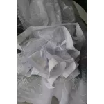  TRD. Perdea gata confecționată Emily albă model floare de zăpadă 300x180cm