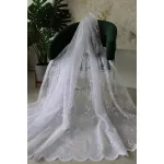  TRD. Perdea gata confecționată Emily albă model floare Snowy 400x250cm