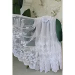  TRD. Perdea gata confecționată cu model de fluturi Scarlett alb 300x250cm
