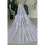  TRD. Perdea gata confecționată cu model de fluturi Scarlett alb 300x250cm