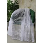  TRD. Perdea Emily albă cu model de mac 300x160cm