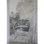  TRD. Perdea gata confecționată Emily albă cu model de mac 400x250cm