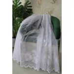  TRD. Perdea gata confecționată Emily albă cu model de mac 400x250cm