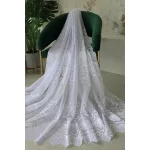  TRD. Perdea gata confecționată Emily White Rose model modern 500x250cm