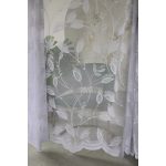 TRD. Perdea Emily albă cu model de flori cu petale mari 400x180cm