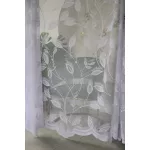  TRD. Perdea gata confecționată Emily albă cu model de flori cu petale mari 500x250cm