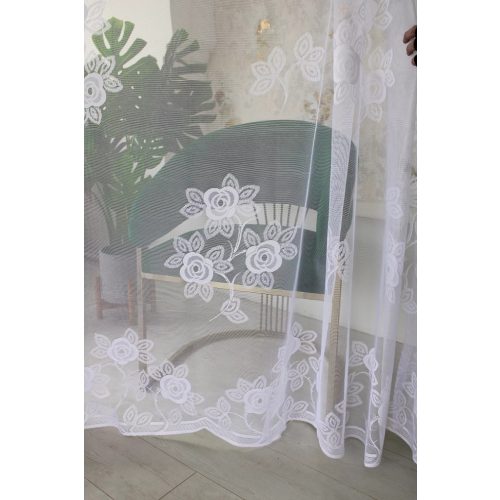  Perdea gata făcută Emily model Trandafiri de primăvară albi 200x180cm