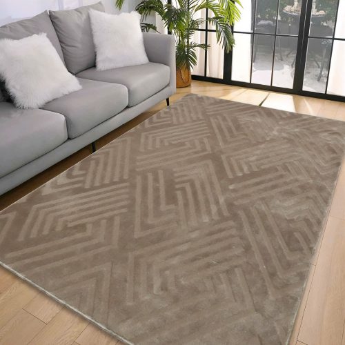  Covor moale Den. Deluxe romb maro 80x150cm - spate cauciucat