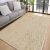 Covor moale bej, design de lux, 80x150cm, cu spate cauciucat, Den.