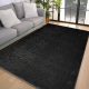 Covor moale negru, design Deluxe, 160x230cm - spate cauciucat