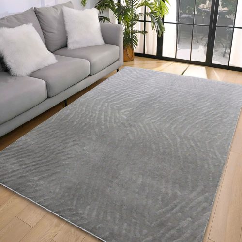  Covor gri moale, design Deluxe, 80x150cm - spate cauciucat