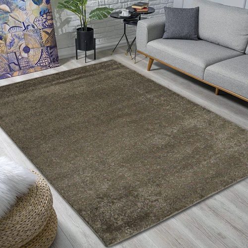  Covor modern Den. Nora culoare solidă maro deschis 60 set = 60x220cm + 2 buc x 60x110cm