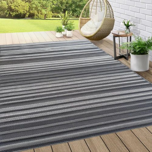  Covor Kabul Sisal Covor gri cu dungi 80x200cm